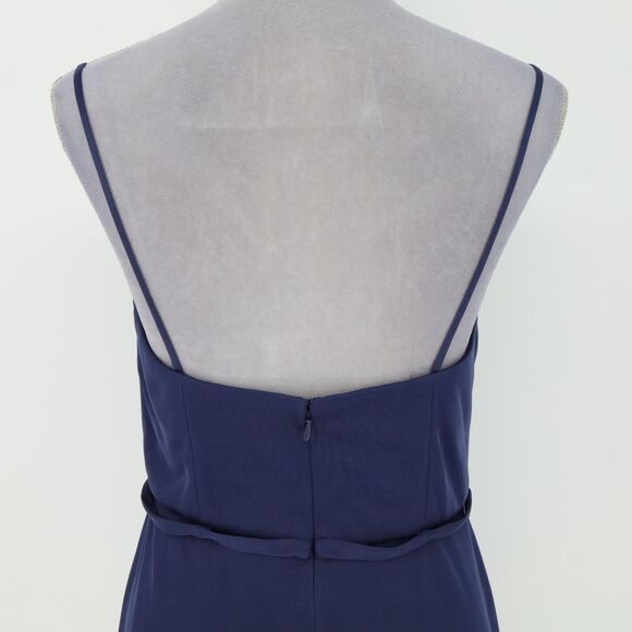 Davids Bridal Dress Womens 10 Blue Sweetheart Strappy Pleated Lined Wedding Prom - Picture 9 of 12